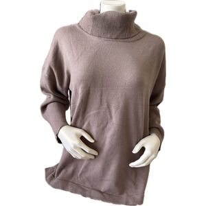 NWOT Oversized‎ Turtleneck Sweater Knit Tunic Tan - XL
